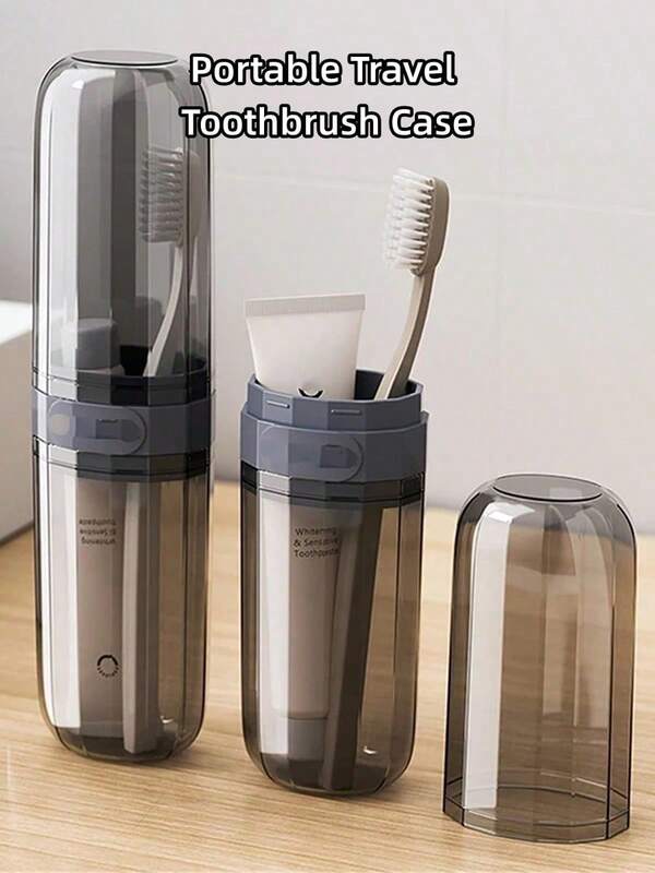Custodia da viaggio per spazzolino da denti, scatola portaspazzolino, bicchiere portatile per collutorio, set da viaggio per dentifricio e articoli da toeletta