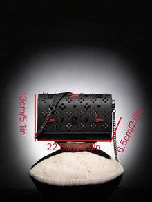 Brand Luxury Customized Letter Small Crossbody Chain Bag, Fashionable Matching Elegant Evening Dress, Great Gift For Female Friends, Classmates, Family - Black - View 4