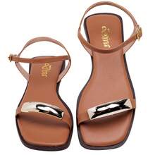 Women's Flat Sandal With Slug Applique - Màu nâu  Mocha - Xem 8