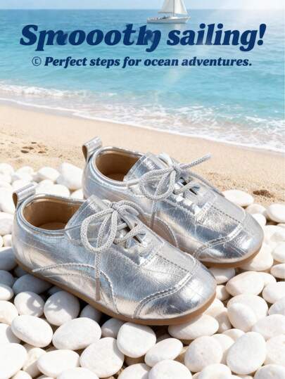 1 paire de baskets mode pour enfants de couleur unie 2025, à lacets, convenant aux sports extérieurs, à la course, aux voyages, à l'assortiment quotidien, unisexe