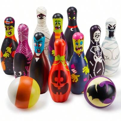 Halloween Foam Bowling Set Toys Party Supplies, Get - Together Party, Game Day Events, Indoor Outdoor Party, Birthday Parties
