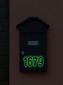 Night Glow External Mailbox Numbers: DADOP Reflective Mailbox Number Stickers - Easy To Install Modern Digital Set (Replaces Pull Tabs + Concealing Tape) For Home Mailbox Address Numbers - Multicolor - View 9