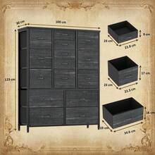 Techigher Drawer Storage Cabinet - Grey - View 3