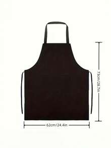 6pcs/1pc Black Apron With Name Tag, Barber Apron, Polyester, Unisex, With 2 Pockets, For Hairdressing, Cooking, Bulk Pack, Chef, BBQ, Painting - Multicolor - View 5
