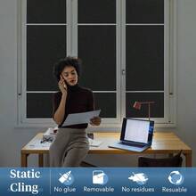 Reeded Glass Window Privacy Film Frosted Glass Window Film Static Cling UV Blocking Stickers Decorative Removable Cover For Bathroom Door Office Non Adhesive 17.5" X 78.7" - 17.5 英吋 x 78.7 英吋 + 黑色 - 查看 6
