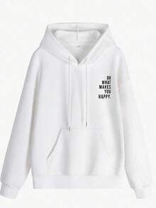 女士时尚秋冬连帽套头衫，柔软舒适的保暖衬里上衣 - 白色 - 查看 6