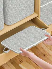 Foldable Clothes Storage Bag With Handle, Large Capacity, Breathable Wardrobe, Clothes Storage Box With Handle And Zipper, Reinforced Portable Storage Bag, Can Store Blankets, Bedding, Space-Saving Wardrobe Organizer, Suitable For Bedroom, Home, Dorm, Can Store Bedding, Also Can Be Used As Laundry Basket And Clean Clothes/Toy Storage Basket. - Multicolor - View 5