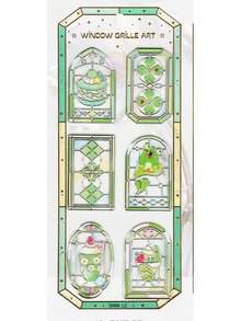 6 Glasfenster Blumen Aufkleber, 3D Stereoskopische Glasaufkleber, holografische Aufkleber, zum Dekorieren von Tagebüchern und Tassen, vintage buntglas japanischer Stil Aufkleber, 3D geprägte Metallfolie Aufkleber, Glasfenster Blumen Aufkleber, süße Cartoon transparente Glasaufkleber, geeignet für DIY Tagebuch und Lesezeichen Dekoration.