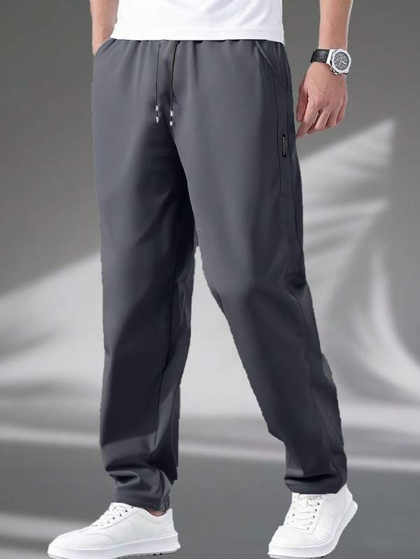 A Pair Of Thick, Warm And Comfortable Sportswear Pants For Men's Autumn And Winter, With Pockets, Casual Style, Suitable For Cold Weather. Sportswear Casual Pants, Thermal Long Pants, Men's Loose Sportswear Pants