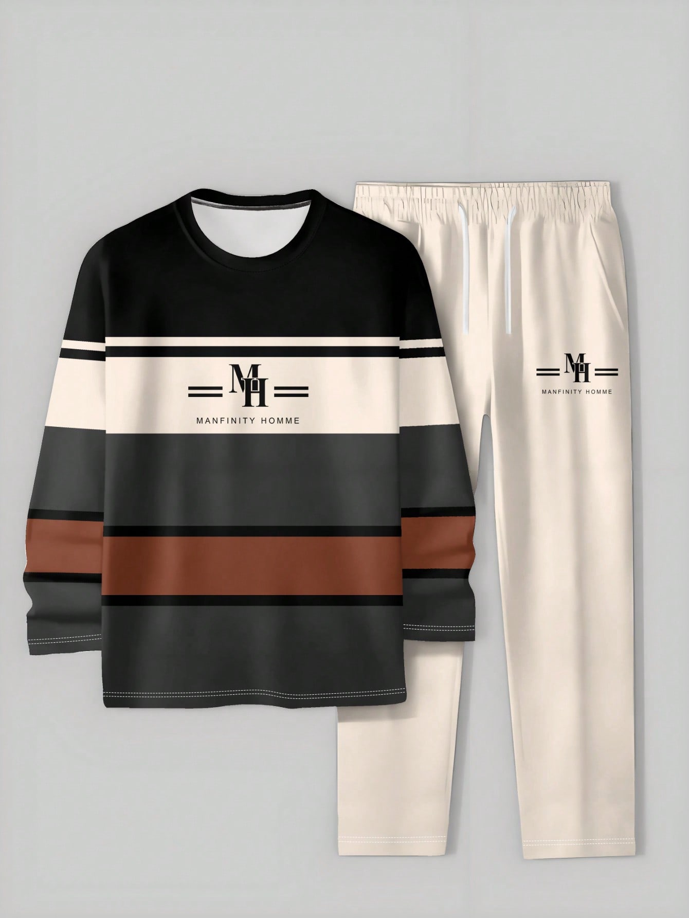 2 قطعة ملابس رياضية للرجال بطباعة تدرج اللون على ا...