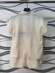 Women's Shirt And Shorts Set With Lining - Albaricoque - Ver 4