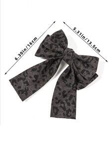 豹纹蝴蝶结发夹 - 复古时尚女孩发夹，时尚发饰 - 彩色 - 查看 2