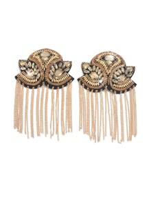 1 件时尚个性化水钻流苏肩章，适合男士、舞台表演和服装配饰 - 彩色 - 查看 15