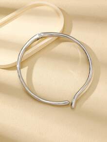 1 pieza Collar gargantilla elegante de aro liso minimalista dorado, joyería personalizada