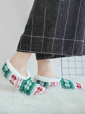 1 Pair Women's Christmas Autumn/Winter Non-Slip House Leg Warmers