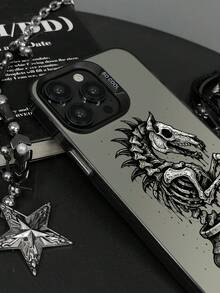 Etui na telefon w stylu mrocznego gotyku z motywem szkieletu konia, z kreskówkowym wzorem, wykonane z TPU z ochroną przed wstrząsami, odpowiednie na prezent dla rodziny, przyjaciół, dzieci, na urodziny, wiosnę, festiwale, dla chłopaka, dziewczyny, walentynki, kompatybilne z 'ami 11/12/13/14/15/16/16 Pro/16 Pro Max, Galaxy A05/A15/A25/A35/A53/A54/A55/S23/S24