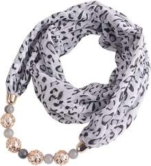 GOGNGTR Vintage  Women's Scarf Crystal Bead Pendant Accessory Necklace Soft Infinity Scarves(Sc005),27471086 - màu nâu - Xem 1