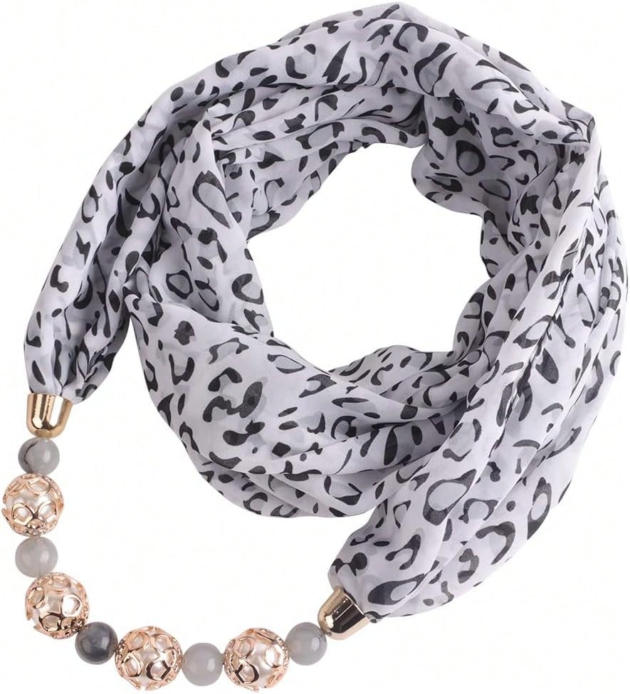 GOGNGTR Vintage  Women's Scarf Crystal Bead Pendant Accessory Necklace Soft Infinity Scarves(Sc005),27471086 - màu nâu - Xem 1