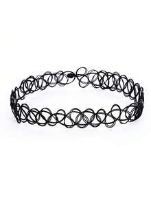 1pc Cute Elastic Tattoo Choker Necklace, Vintage Gothic Style Necklace, Wedding Jewelry Gift For Girls - Multicolor - View 8