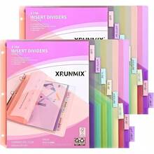 8 - Tab Binder Dividers With 2 Pockets, Index Pockets 3 Ring Binders, 8 Pastel Colors, US Letter Size 2 Packs - 16 Counts - 2 - View 2