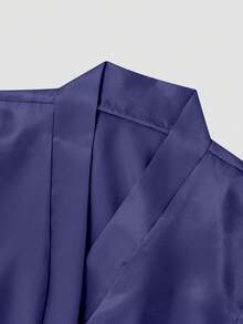 Bata informal holgada con hombros caídos para niña preadolescente, azul - Azul Marino - Ver 8