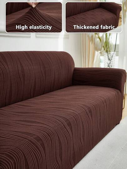 1件装提花沙发套，短绒毛沙发套，加厚弹力防滑沙发套，适用于客厅、卧室、户外沙发，保护沙发免受宠物污渍，四季皆宜，适合L型单人沙发、贵妃椅以及1/2/3/4人座沙发，秋冬季家居装饰加厚沙发套