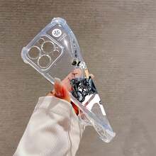 Funda para móvil de motociclista, diseñada con gráficos de motocicleta y casco, compatible con  17,  16,  16 ProMax,  15,  15 ProMax,  14,  13,  12 y  11 Pro. Fabricada en TPU, ofrece protección a prueba de golpes. Perfecta para familiares, amigos, niños, cumpleaños, primavera, vacaciones, novios, novias y San Valentín. - transparente - Ver 6