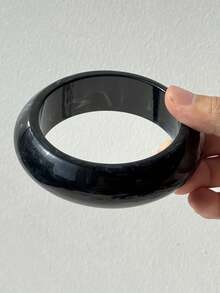 Vòng tay nhựa xoắn ốc bất đối xứng họa tiết chấm bi xám, đen, trắng - Vòng tay kim loại dầu nhỏ giọt đen trắng, cổ điển, tối giản, thanh lịch, tông vàng - Nhiều màu - Xem 10