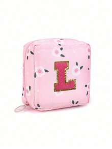 Bolsa de Armazenamento de Absorventes Higiênicos, Bolsa de Armazenamento de Tampões Femininos, Bolsa de Armazenamento de Absorventes Higiênicos com Padrão de Letras, Bolsa Portátil para Maquiagem e Batom, Bolsa Menstrual à Prova d'Água de Grande Capacidade, Bolsa de Armazenamento Portátil para Viagem - Multicolorido - Visão 10