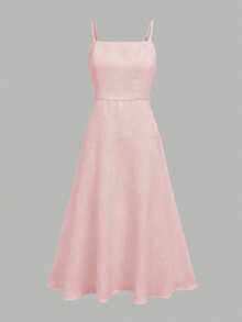 两件套优雅法式复古硬币图案吊带裙+长袖上衣，修身显瘦的冬季女装，白色连衣裙，适合新年夜粉色系春季穿着 - 粉色 - 查看 6