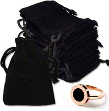 2025Nydotd 100pcs 2 X 2.8 Inch Black Velvet Cloth Jewelry Pouches Velvet Drawstring Bags Christmas Candy Gift Bag Pouch For Wedding Favors Gifts, Event Supplies Party Favors - 黑色 - 查看 8