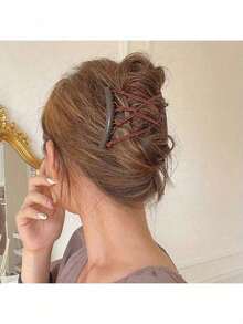 1pc Magic Hair Insert Comb Stretchy Double Comb Adjustable Elastic Hair Comb No Crease Hair Pins Hair Accessories For Women - 黑色 - 查看 4