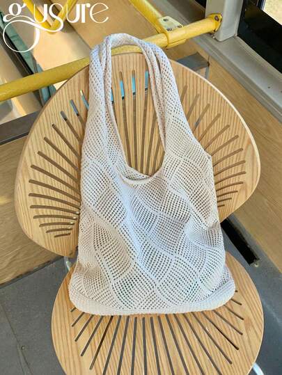 Women Hollow Knitted Shoulder Bag Simple Crochet Handbag Lightweight Casual Hollow Out Pattern Crochet Bag Vacation Style For Teen Girls Women College Students Perfect For College,Outdoors, Travel, Outings,Casual Vacation, Beach Bag, Shoulder Bag, Tote Bag School Bag,Large Capacity,Lightweight,Portable, Suitable For Teen Girls Women College Students Vacation,Holiday,Outdoors, Travel, Outings, Vacation Essentials, Perfectly Matching With Beach Accessories Women, Beach Necessities, Beach Essentials,Beach Stuff & Summer Essentials, Newest Holiday Bag, Hottest Beach Bags ,Vacation Essentials , Crochet