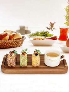 1pc Customizable Name & Pattern Elegant Rosewood Jewelry Tray - Versatile And Durable, Can Hold Keys, Office Desk Accessories | High-Quality Home Decor, Jewelry Tray - Beige - View 4