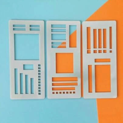 3 - Pack Flexible Planner Stencils - Reusable Journal Templates Planning, Habit Tracking Lists - Compatible With Coils, Discs, Rings Grid Journals