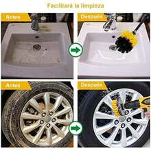 Kit Cepillo Limpieza Taladro Fregar Almohadill 22pzs, Juego Cepillo para Taladro Eléctrico Kit CepillosTaladro Drill Brush Multifuncional Herramientas para Auto Pared Azulejo Baño Cocina(default) - Multicolor - Ver 4
