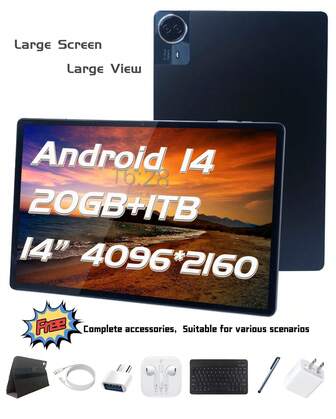 BDF 14inch Tablet PC  Deca-Core RAM20 GB Storage 1TB Dual Camera(20+50MP) 12900mAh Support Dual SIM 5G WiFi Network GooglePlay With Free Accessories