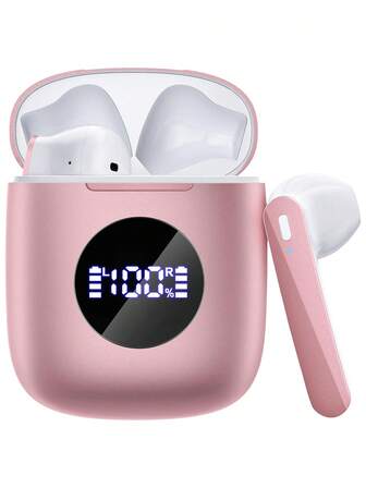 N7 TWS 无线耳机，Hi-Fi 立体声，蓝牙 5.3，60 小时超长续航，配备无线充电盒，LED 电量显示，低音强劲，防水设计，带麦克风，适用于电视、手机和笔记本电脑等设备。