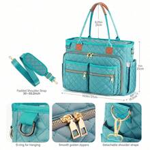 Laptop Bag For Women,Large Capacity Teacher Nurse Professional Work Multi-Functional Organizer Bag,For Office,College,Travel,Business,Daily Use - 綠色 - 查看 3