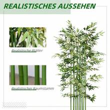 HOMCOM Artificial Bamboo, 180cm Artificial Plant In Pine Wood Pot, Indoor Plant, Artificial Plants For Indoor And Outdoor Use, Decorative Plants, Greenery - 1 - View 4