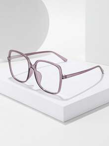 1 Pair Unisex Fashion Oversized Square Frame Versatile Casual Flat Glasses, Suitable For Reading, Outfit Accessory, Holiday Gift, Elegant - Clear - View 3