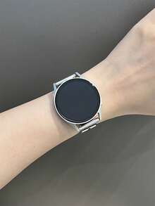1条18mm/20mm/22mm不锈钢表带，兼容三星Galaxy Watch Series 6/5/4（40mm/44mm）、Active 2（40mm/44mm）、Watch 4 Classic（42mm/46mm）和Galaxy Watch 3（41mm），女士不锈钢替换表带，附赠拆卸工具。 - 銀色 - 查看 2