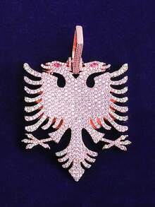 DUBSS 男士镶钻双面凤凰项链吊坠，5A级立方氧化锆镀金嘻哈饰品 - 動物 - 查看 14