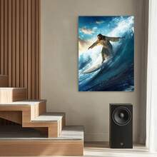 Framed 1PC Room Decor Jesus Surfing On The Sea Poster Christian Decorative Painting Suitable For Living Room, Bedroom, Office, Home Decoration Room Decoration - 框架 - 查看 5