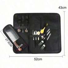 16 Pockets Chef Knife Bag Portable Kitchen Slicing Japanese Santoku Cleaver Knife Roll Bag Outdoor Carry Case Storage Pocket - Grey - View 8