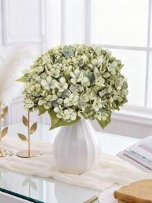 1/80支浪漫仿真绣球花中心装饰品，塑料花，丝绸花束，适用于家居装饰、婚礼装饰、春季装饰、房间装饰、厨房用品、餐厅、卧室装饰、浴室用品、酒店派对活动礼品，手持花艺摆件，适用于情人节客厅/餐桌装饰/新娘捧花/户外花园 - 綠色 - 查看 8