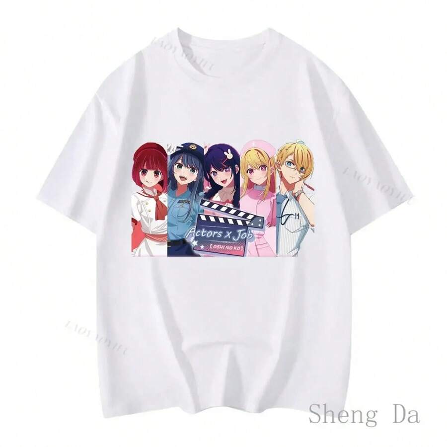 2026 Funny Print Ai Hoshino Tops Akane Summer Women Tee Oshi No Ko Anime Women's T-Shirt Ruby Clothes Gifts For Girlfriends - 白色 - 查看 1