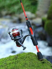 SOUGAYILANG 两节68厘米冰钓竿，玻璃纤维材质，轻便 | 1个塑料渔轮，塑料材质，适用于冬季冰钓 - 紅色 - 查看 10