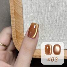 10ML/piezas Esmalte de uñas de gel con efecto de ojos de gato, con ramas reales y hojas de jade, en colores otoñales e invernales, con destellos y puntas francesas negras, ideal para decoración de uñas en Navidad, Halloween y otros diseños en rojo, rosa - Multicolor - Ver 12