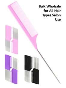 20/1Pc Set Rat Tail Comb, Hair Sectioning Dyeing Comb With Hooked Tail End Pointed Tail Comb Hair Combs Sectioned Hair, Hair Combs, 20/1PC Carbon Fiber Plastic Dyed Combs Stainless Steel Pintail Hair Coloring Comb Tail Comb Highlight Comb